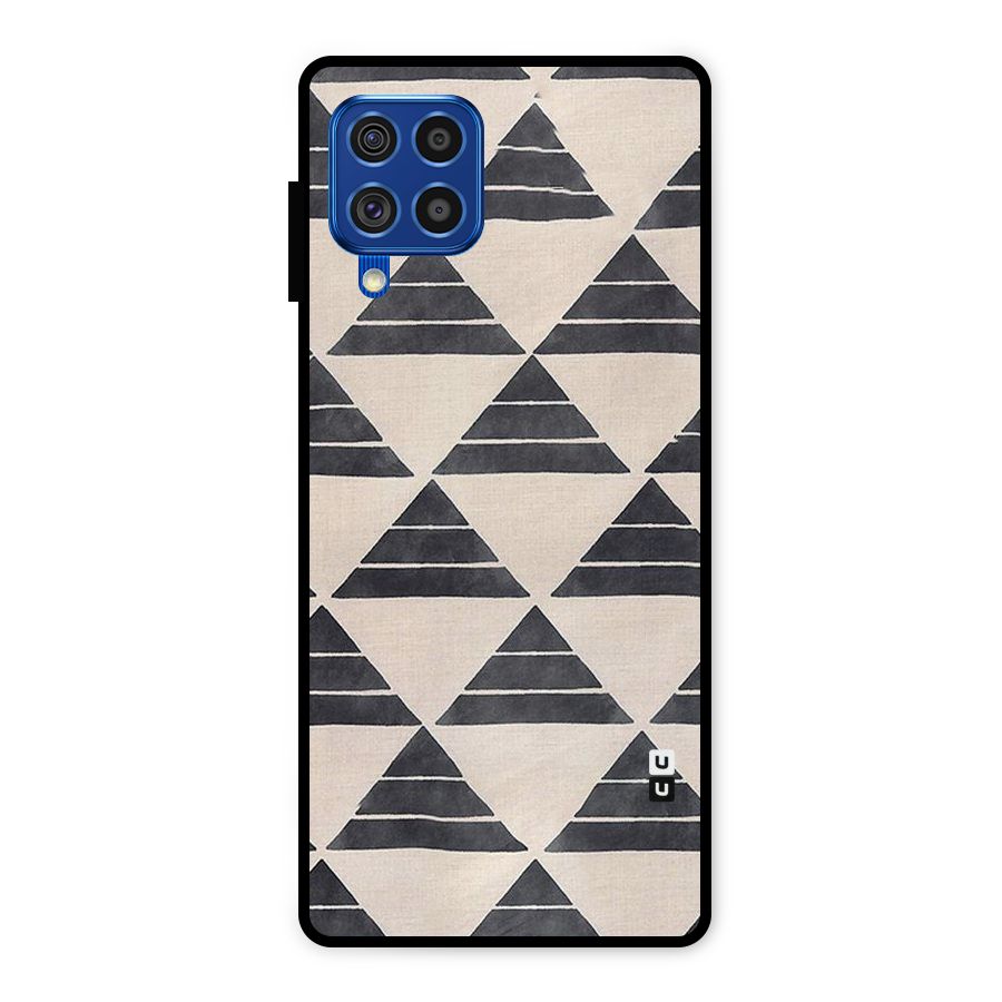 Black Slant Triangles Metal Back Case for Galaxy F62