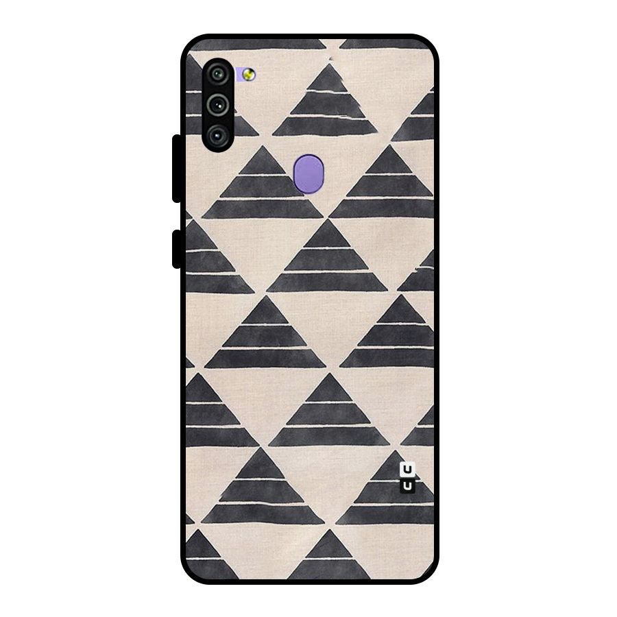 Black Slant Triangles Metal Back Case for Galaxy M11