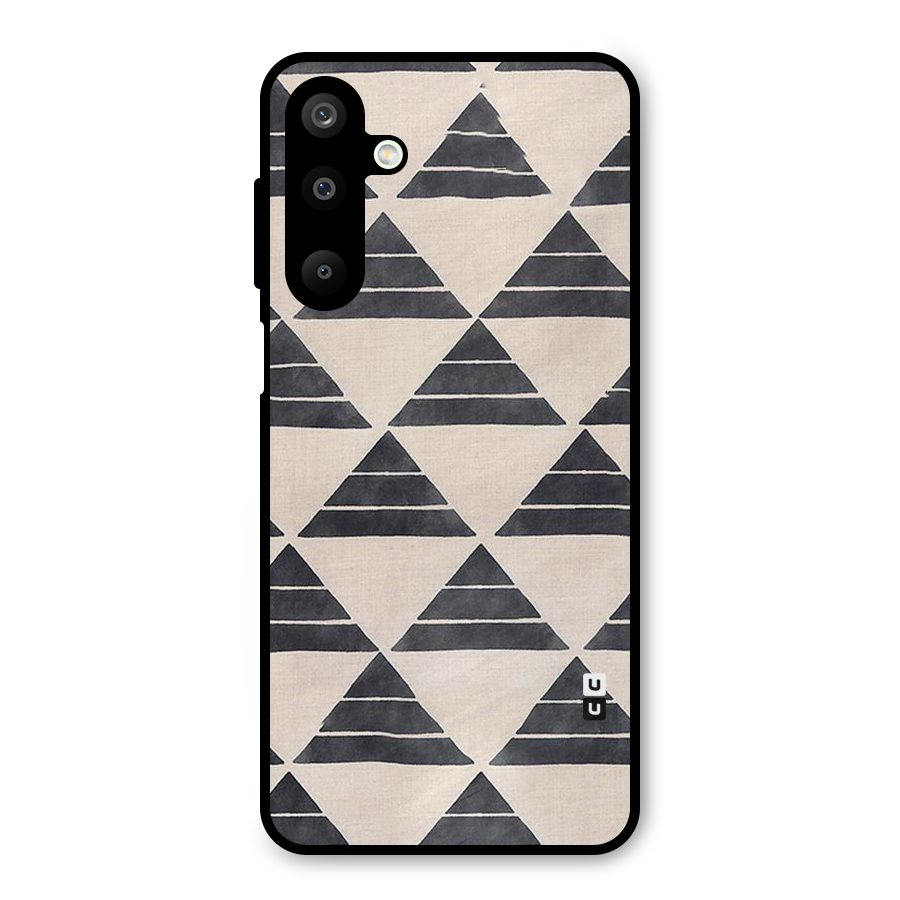 Black Slant Triangles Metal Back Case for Galaxy M16