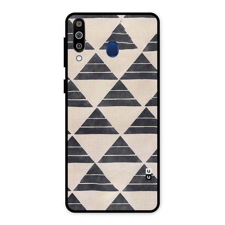 Black Slant Triangles Metal Back Case for Galaxy M30