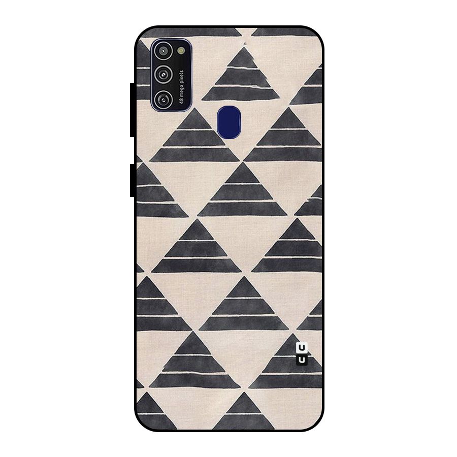 Black Slant Triangles Metal Back Case for Galaxy M30s