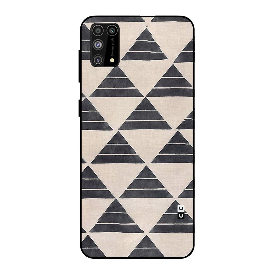 Black Slant Triangles Metal Back Case for Galaxy M31