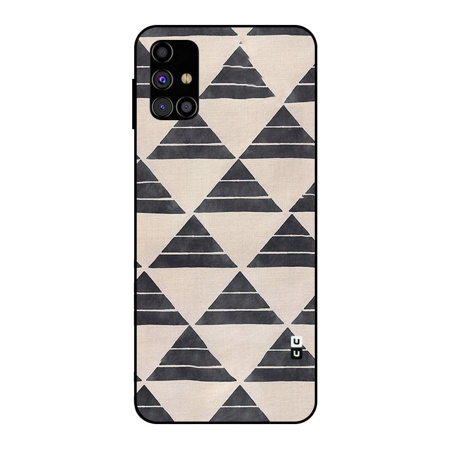Black Slant Triangles Metal Back Case for Galaxy M31s