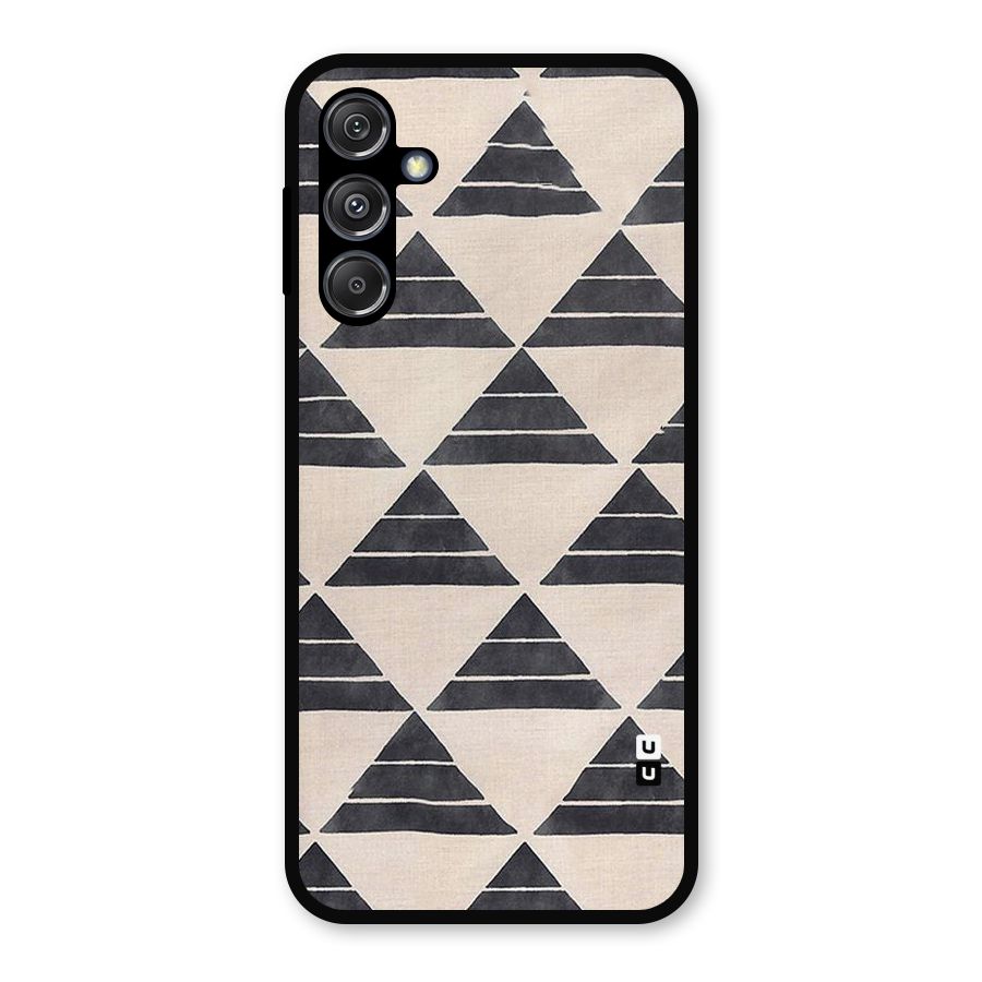 Black Slant Triangles Metal Back Case for Galaxy M34 5G