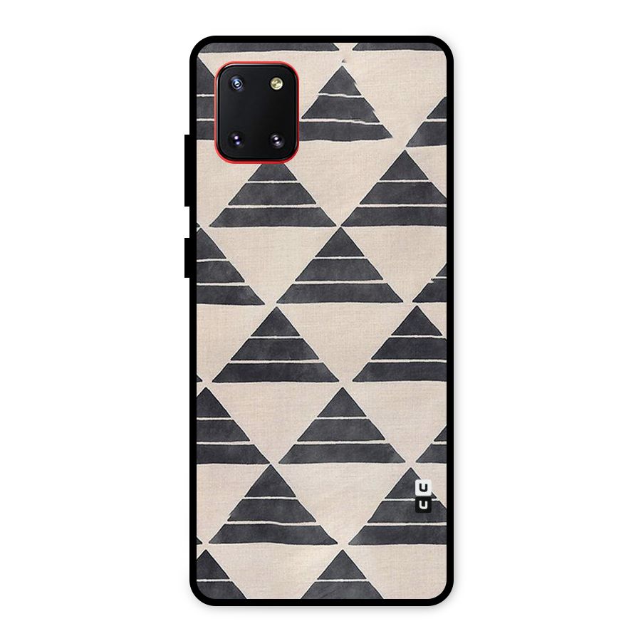 Black Slant Triangles Metal Back Case for Galaxy Note 10 Lite