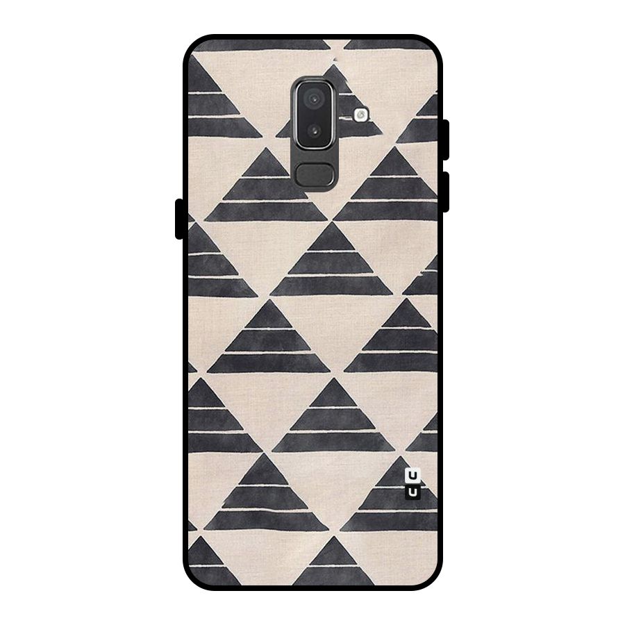 Black Slant Triangles Metal Back Case for Galaxy On8 (2018)