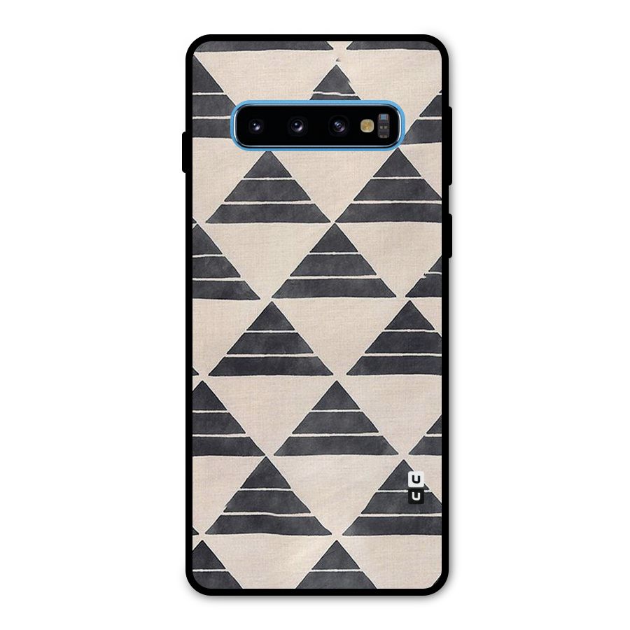Black Slant Triangles Metal Back Case for Galaxy S10