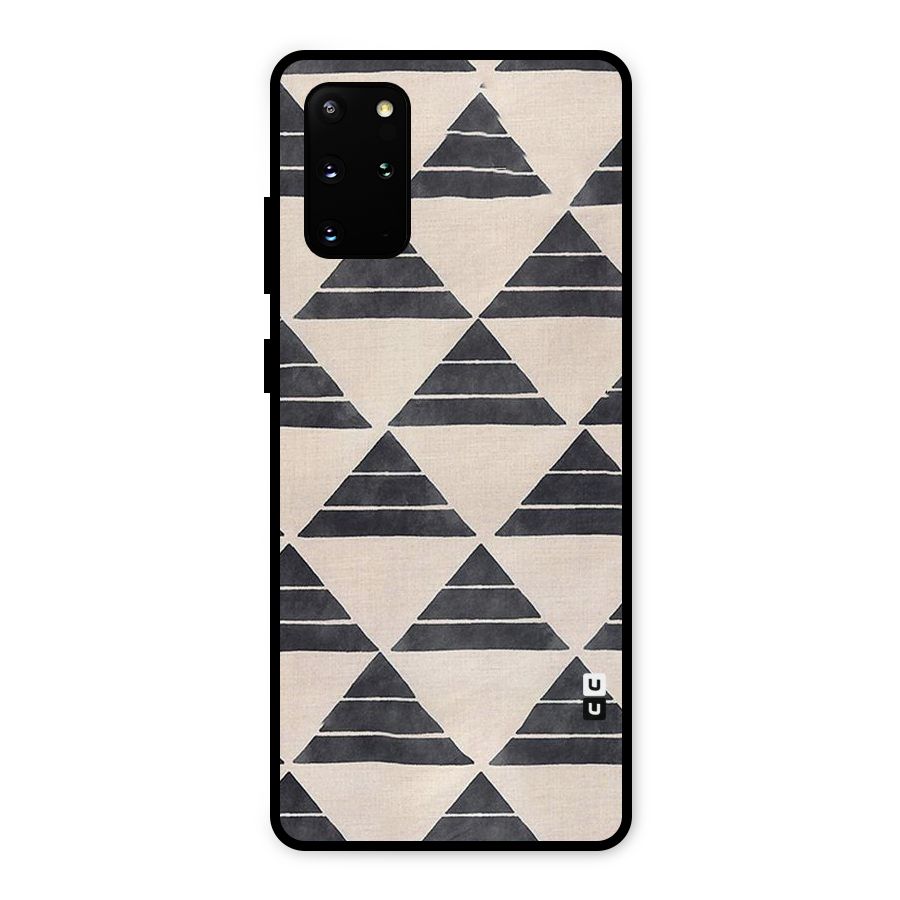 Black Slant Triangles Metal Back Case for Galaxy S20 Plus