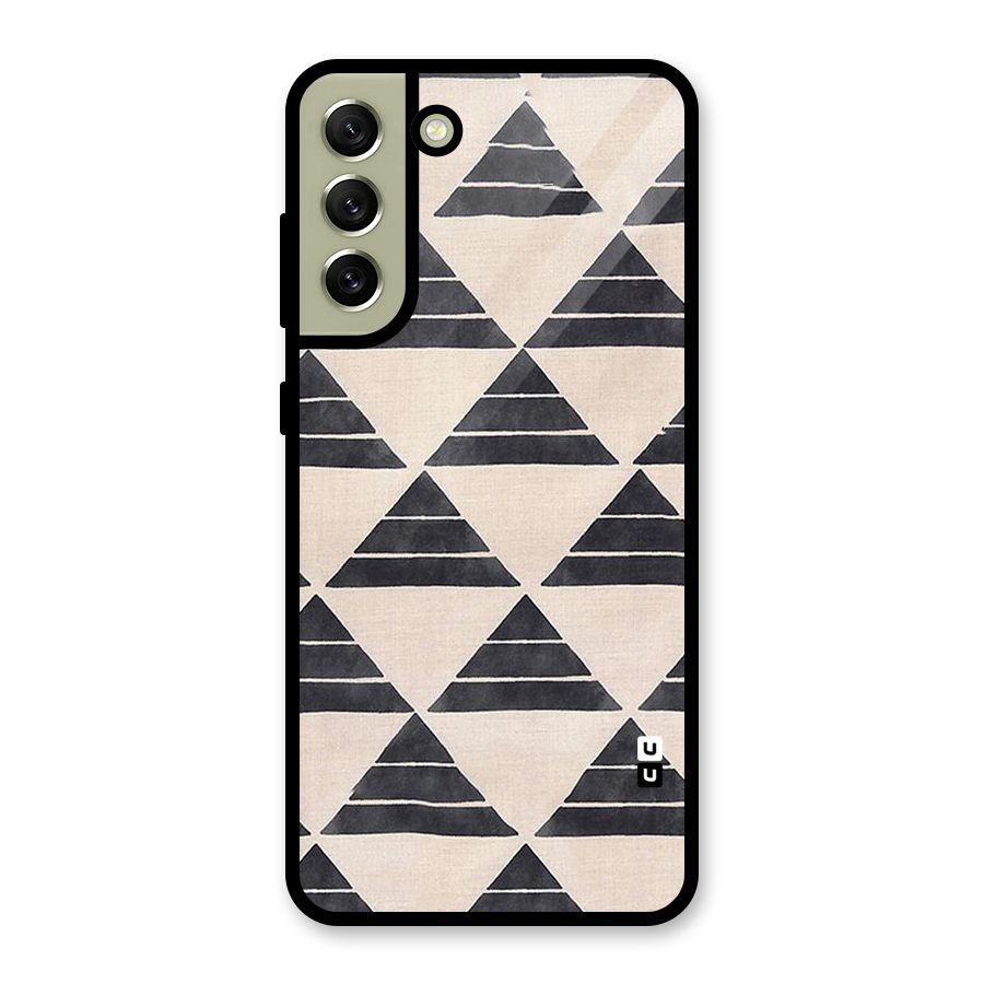 Black Slant Triangles Metal Back Case for Galaxy S21 FE 5G (2023)