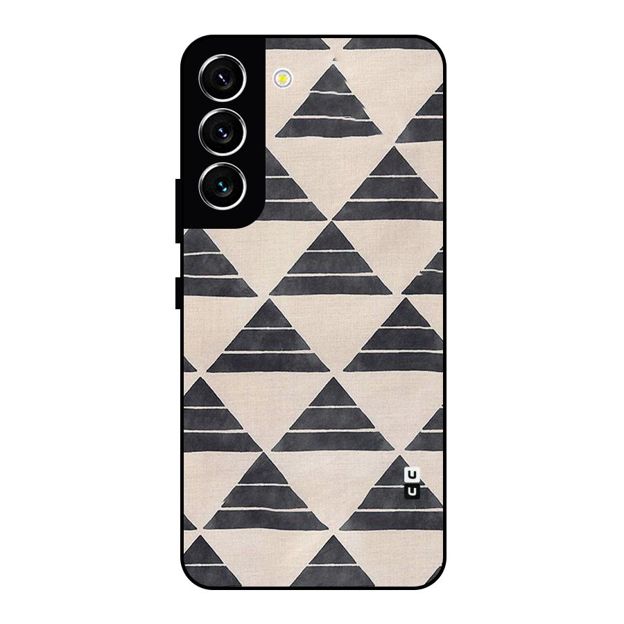 Black Slant Triangles Metal Back Case for Galaxy S22 5G