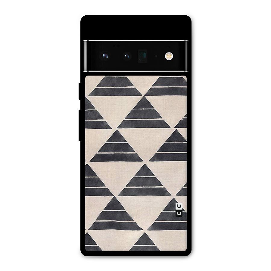 Black Slant Triangles Metal Back Case for Google Pixel 6 Pro
