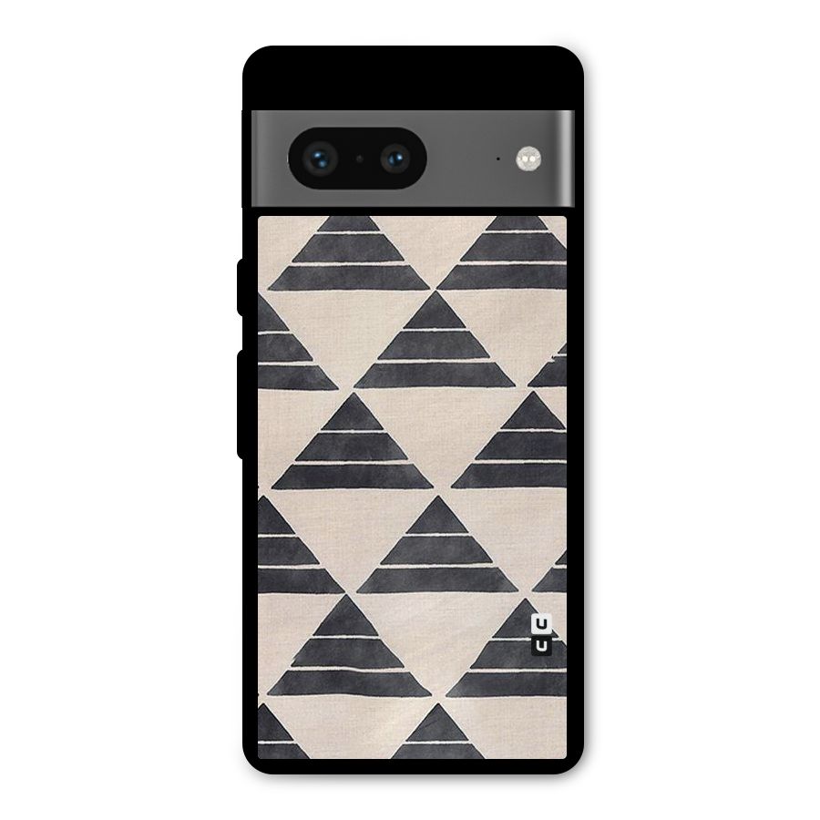 Black Slant Triangles Metal Back Case for Google Pixel 7
