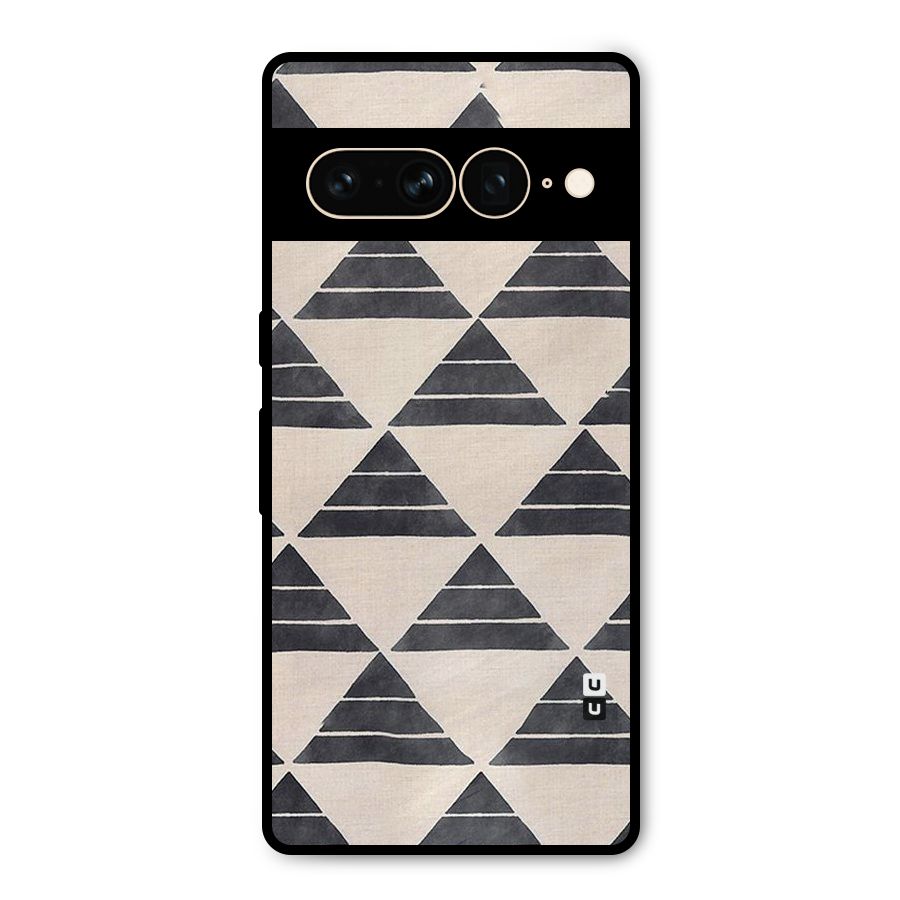 Black Slant Triangles Metal Back Case for Google Pixel 7 Pro