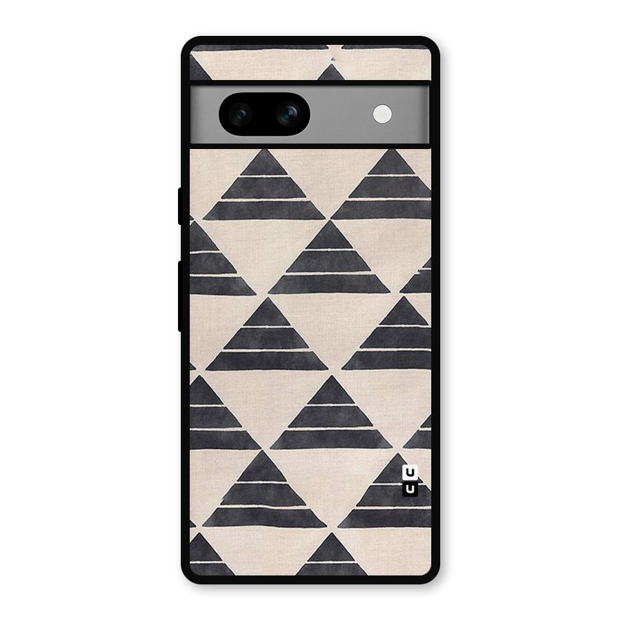 Black Slant Triangles Metal Back Case for Google Pixel 7a
