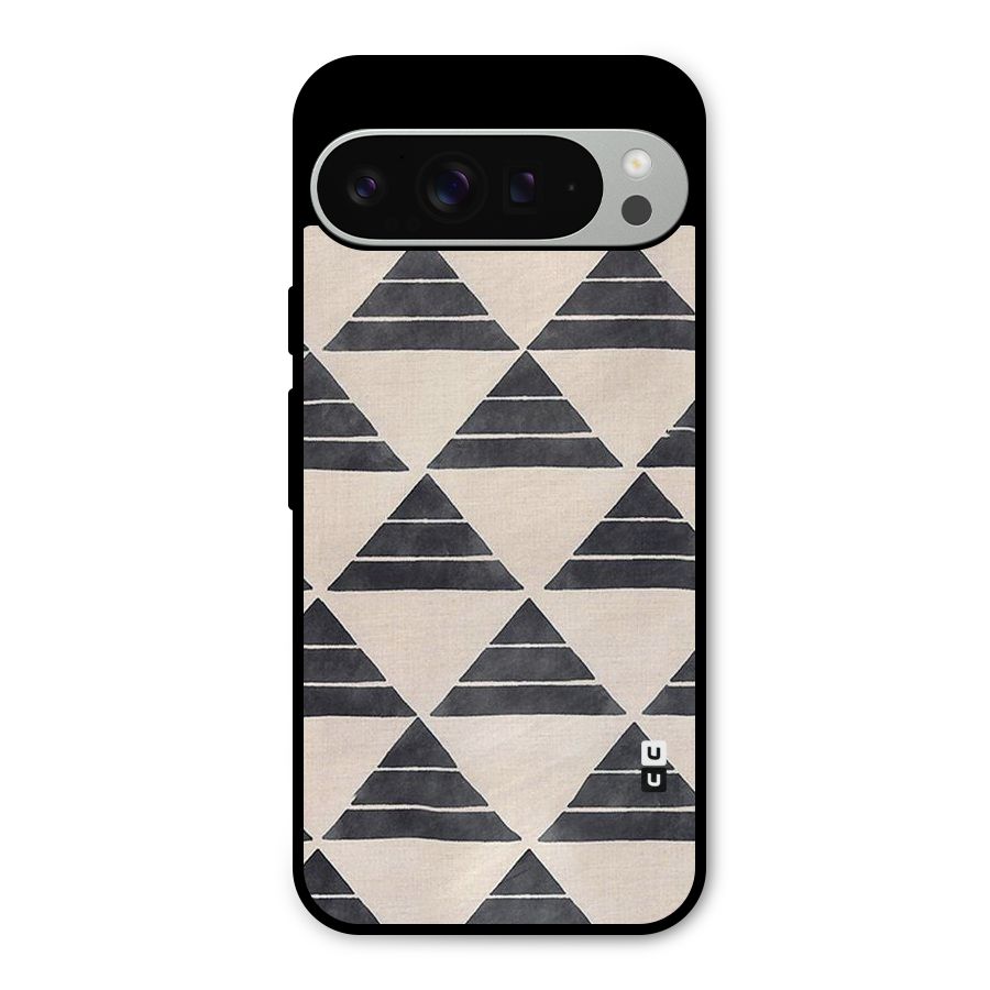 Black Slant Triangles Metal Back Case for Google Pixel 9 Pro XL