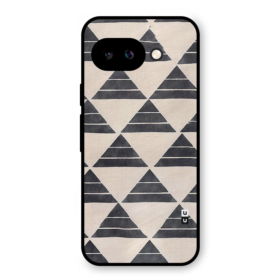 Black Slant Triangles Metal Back Case for Google Pixel 9a
