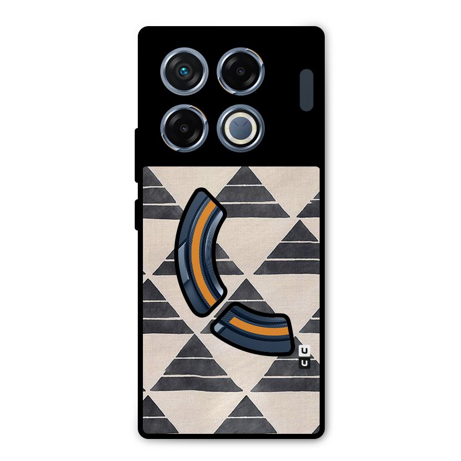 Black Slant Triangles Metal Back Case for Infinix GT 20 Pro
