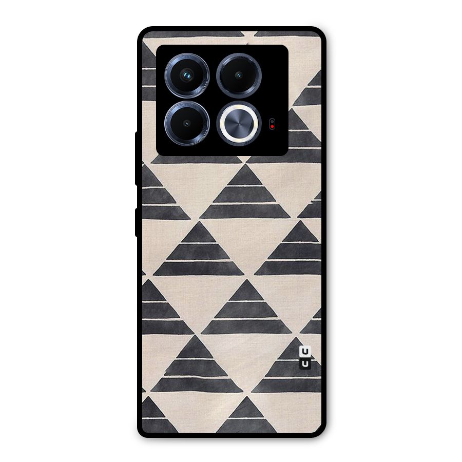 Black Slant Triangles Metal Back Case for Infinix Note 40 5G