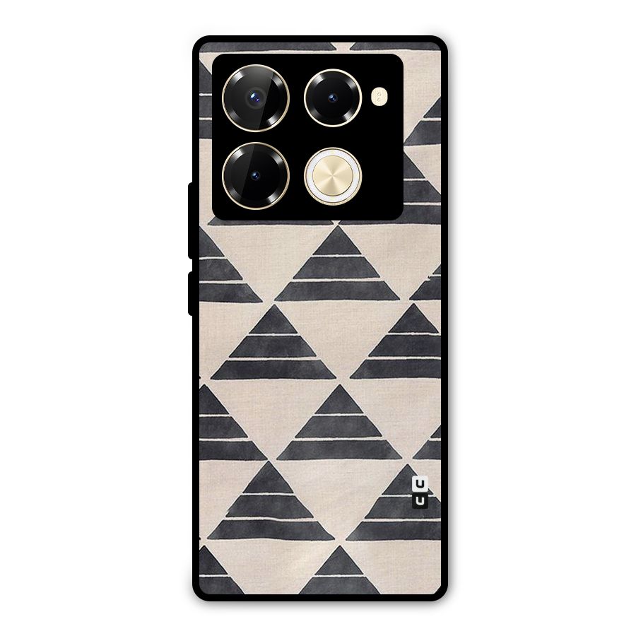 Black Slant Triangles Metal Back Case for Infinix Note 40 Pro