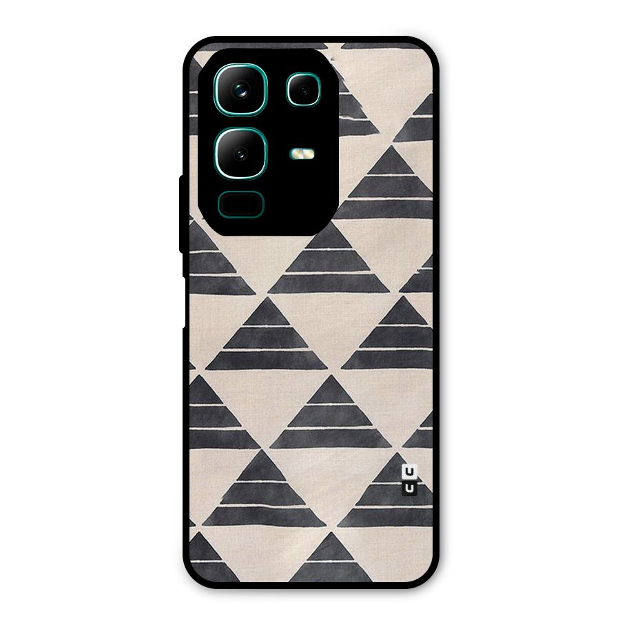 Black Slant Triangles Metal Back Case for Infinix Note 50x