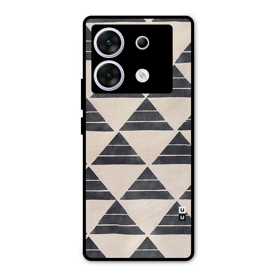 Black Slant Triangles Metal Back Case for Infinix Zero 30 5G