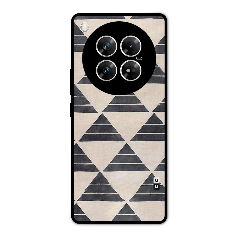 Black Slant Triangles Metal Back Case for Infinix Zero 40 5G
