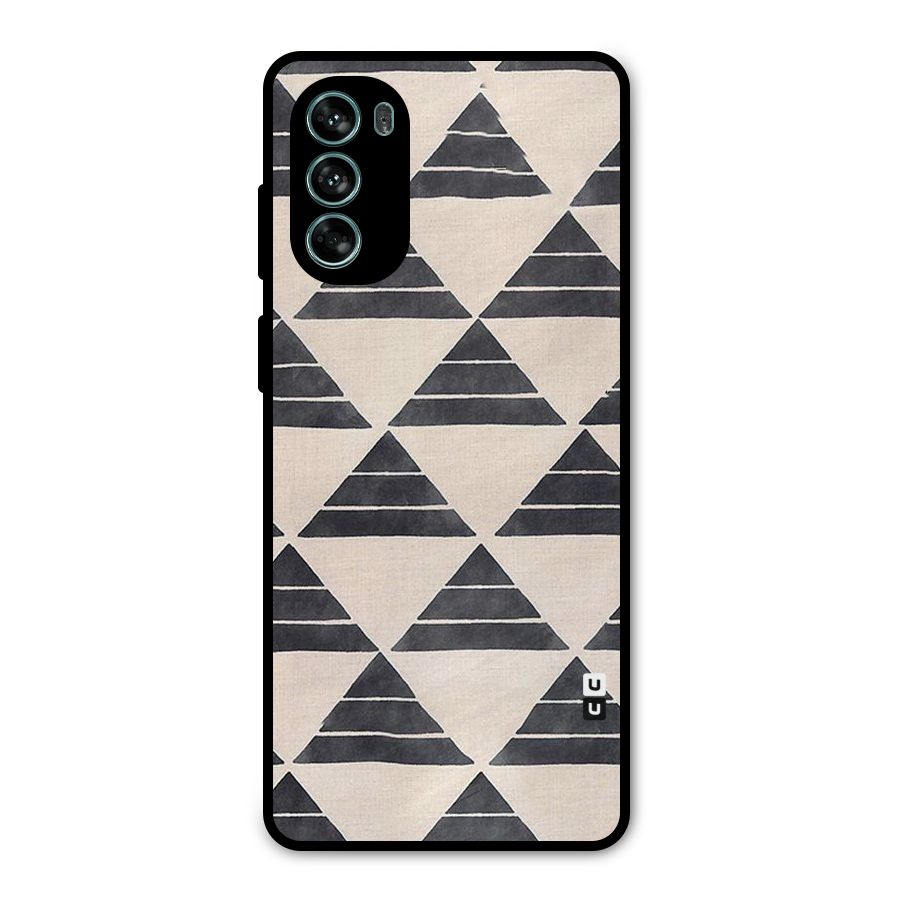 Black Slant Triangles Metal Back Case for Moto G62