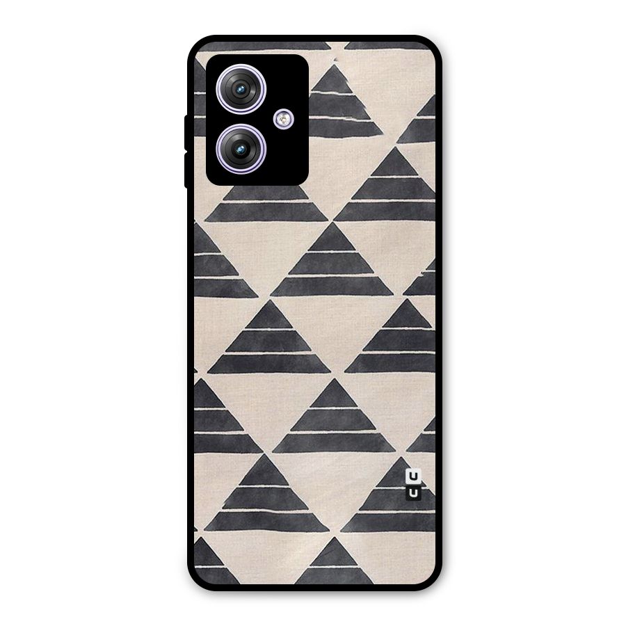 Black Slant Triangles Metal Back Case for Moto G64
