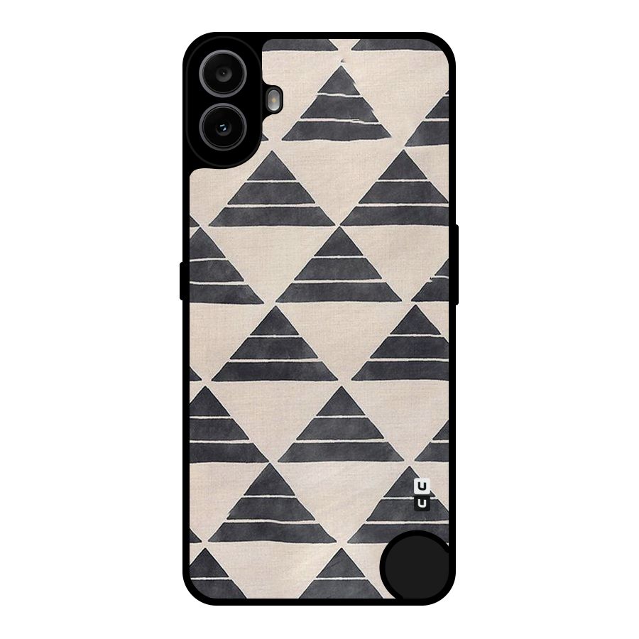 Black Slant Triangles Metal Back Case for Nothing CMF Phone 1