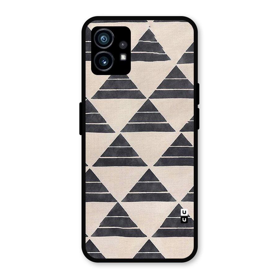 Black Slant Triangles Metal Back Case for Nothing Phone 1
