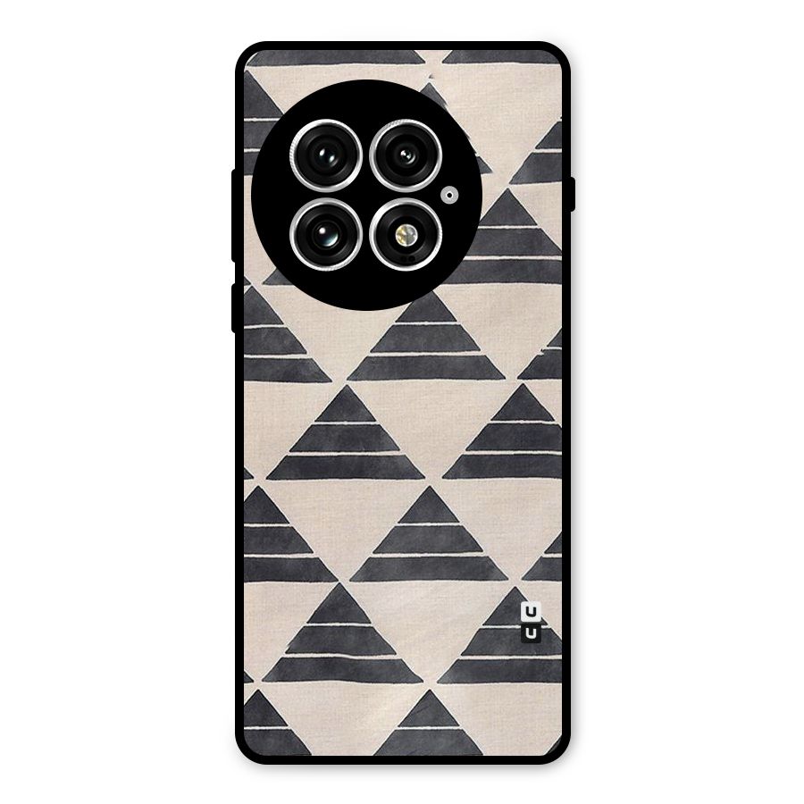 Black Slant Triangles Metal Back Case for OnePlus 13