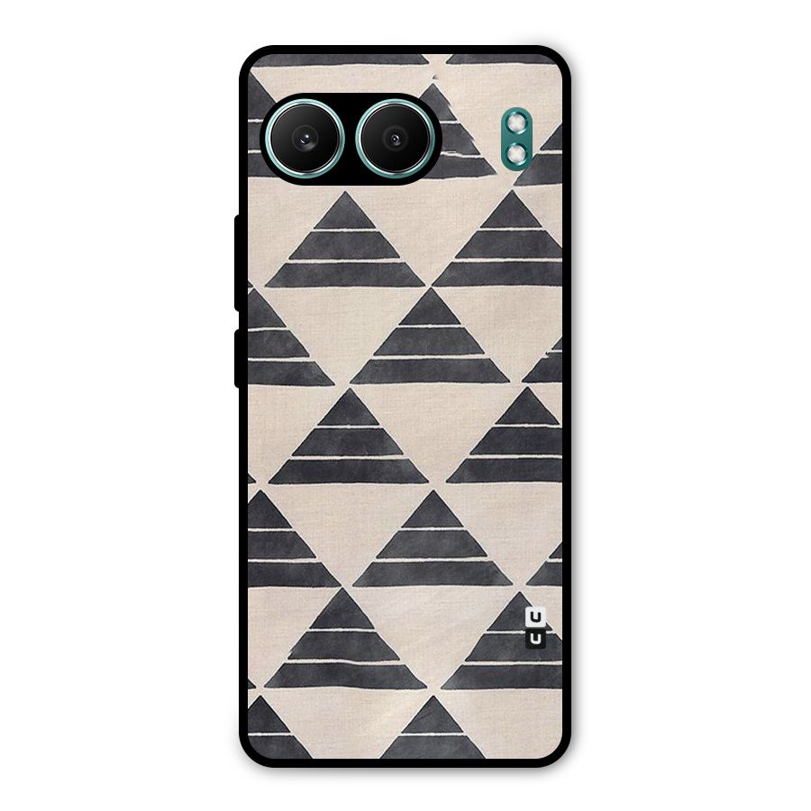 Black Slant Triangles Metal Back Case for OnePlus Nord 4