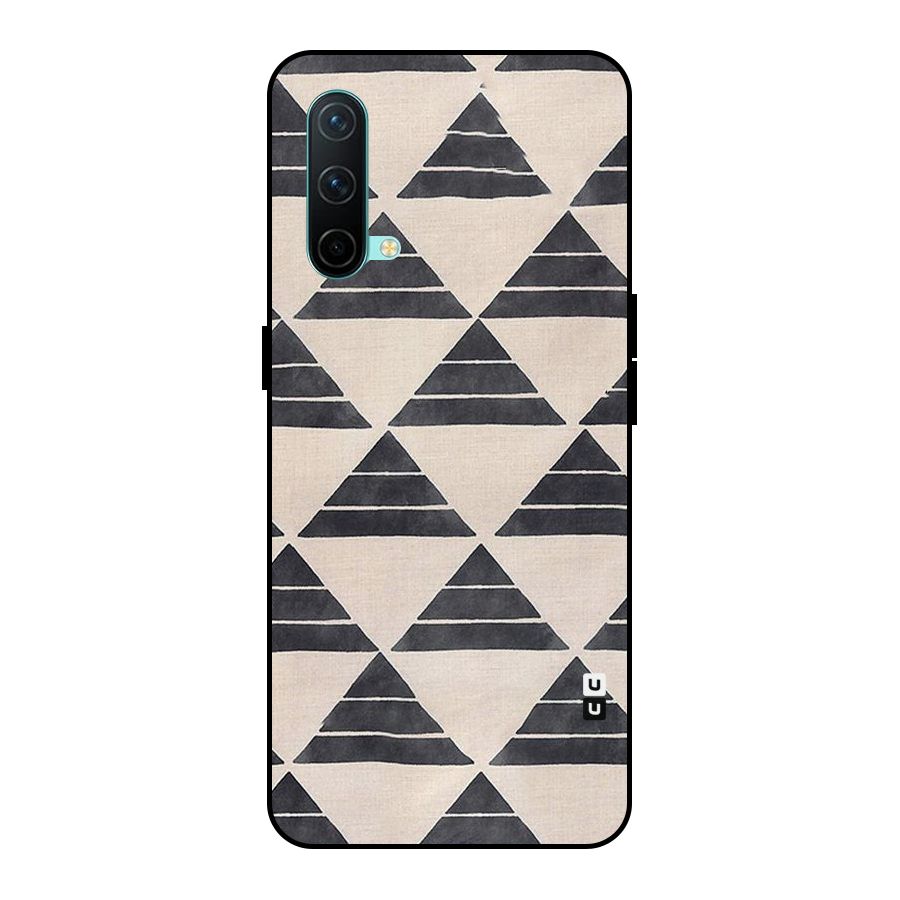 Black Slant Triangles Metal Back Case for OnePlus Nord CE 5G