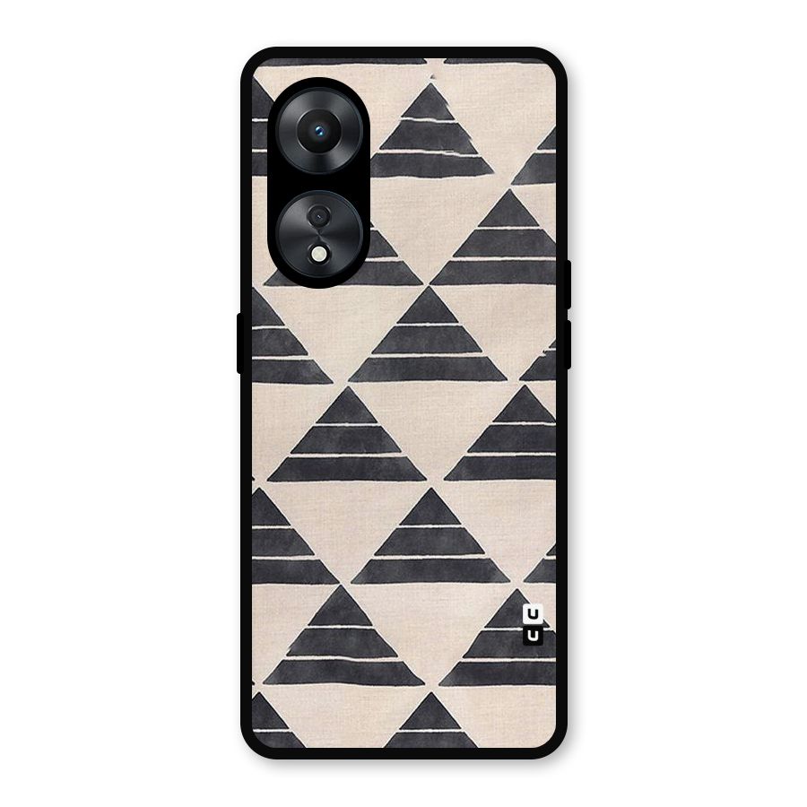 Black Slant Triangles Metal Back Case for Oppo A78