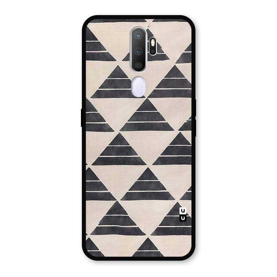 Black Slant Triangles Metal Back Case for Oppo A9 (2020)