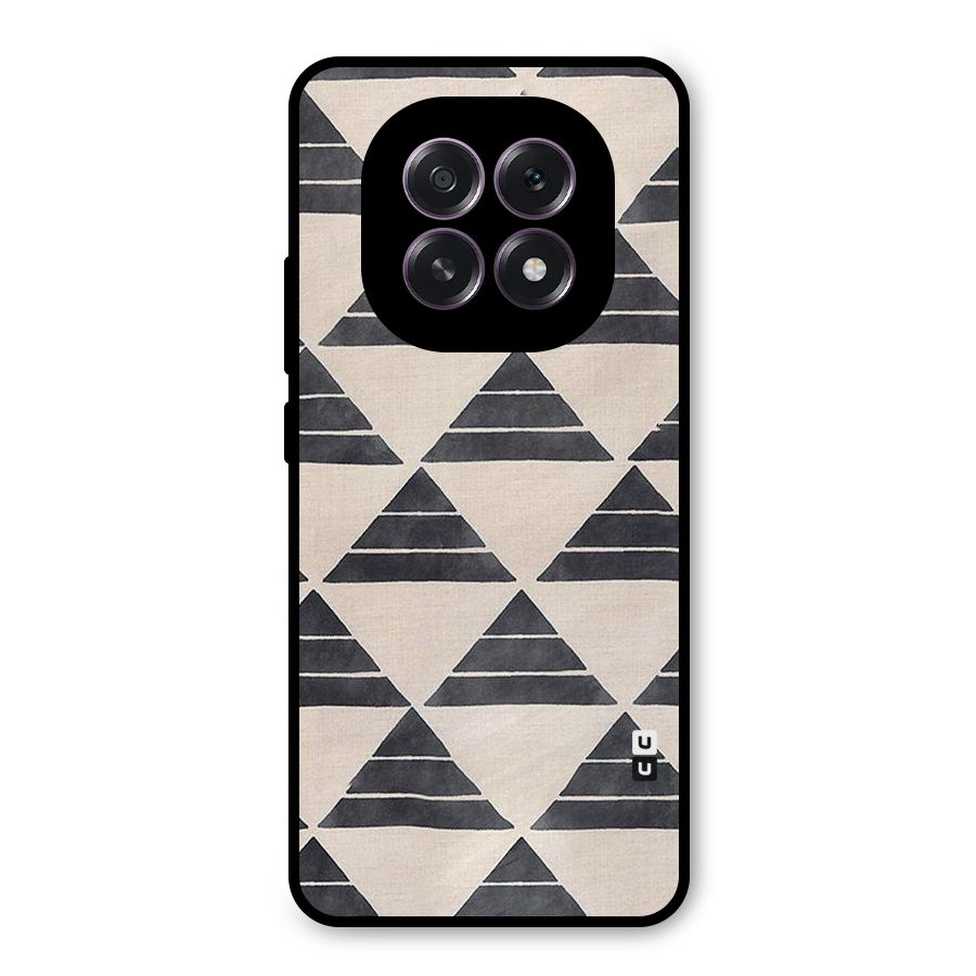 Black Slant Triangles Metal Back Case for Oppo F29