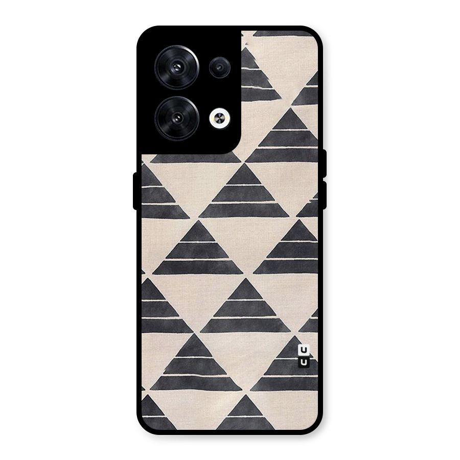 Black Slant Triangles Metal Back Case for Oppo Reno8 5G