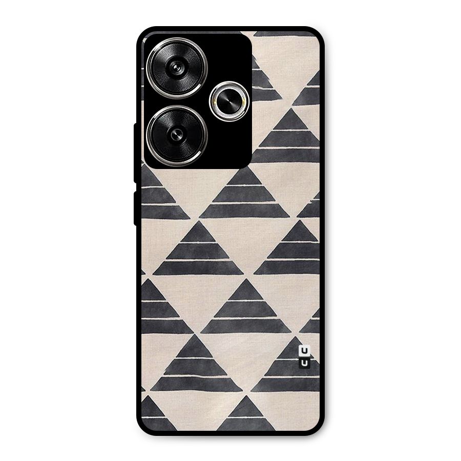 Black Slant Triangles Metal Back Case for Poco F6