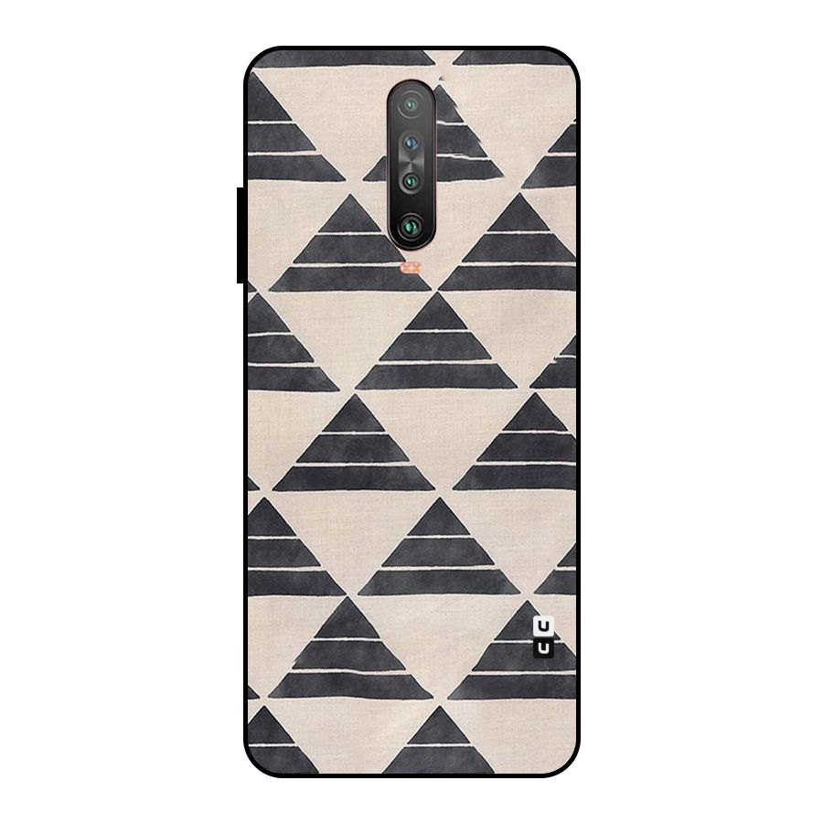 Black Slant Triangles Metal Back Case for Poco X2