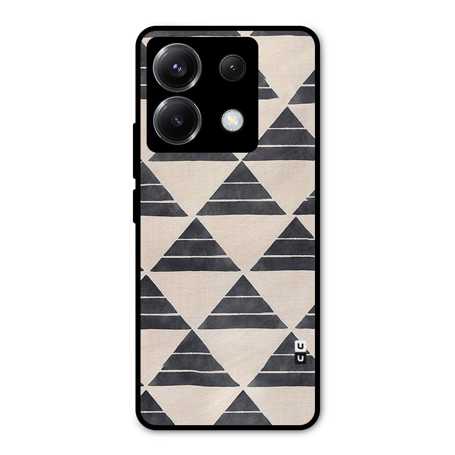 Black Slant Triangles Metal Back Case for Poco X6