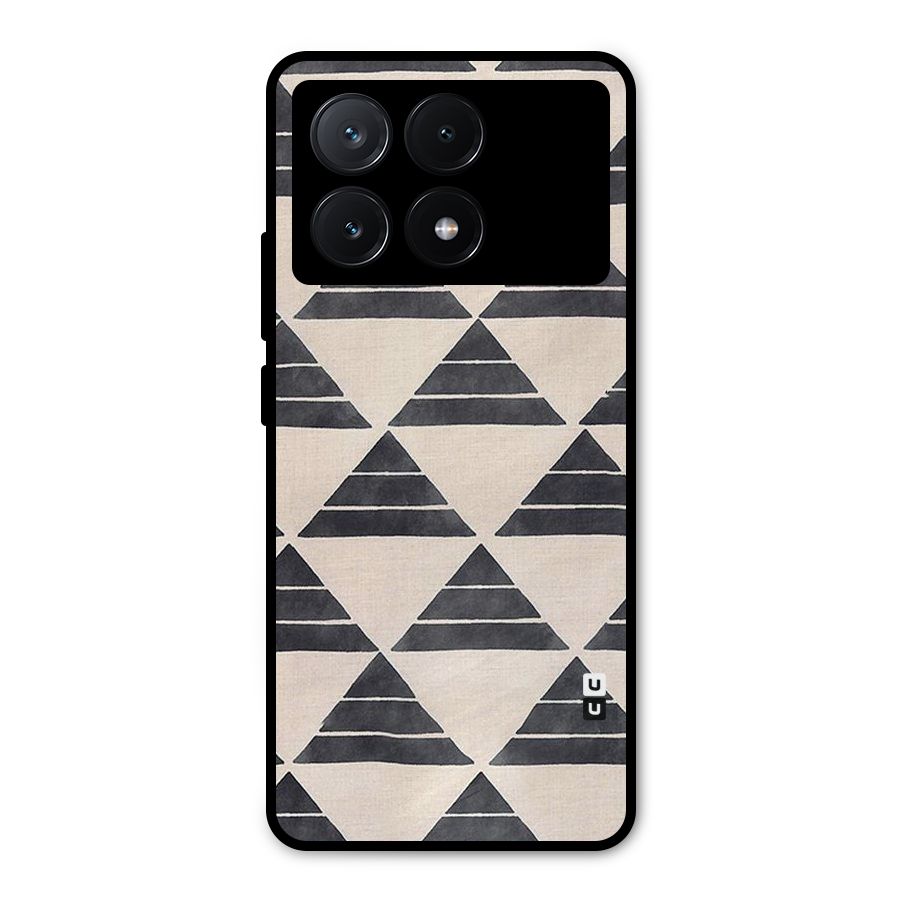 Black Slant Triangles Metal Back Case for Poco X6 Pro