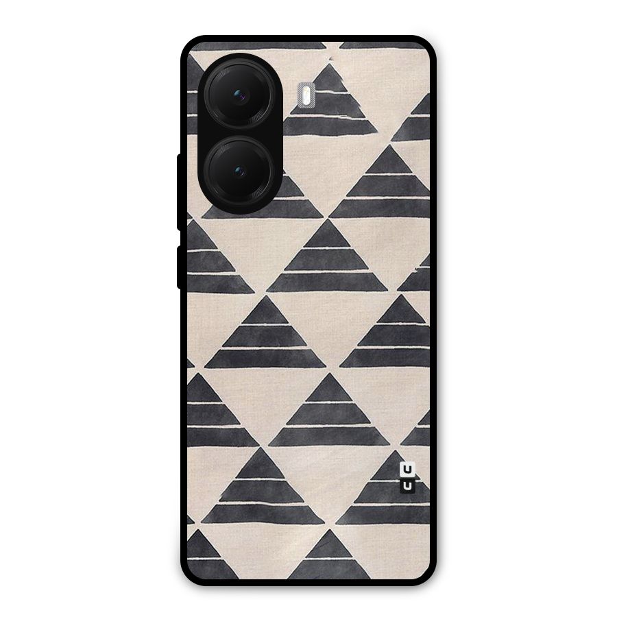 Black Slant Triangles Metal Back Case for Poco X7 Pro