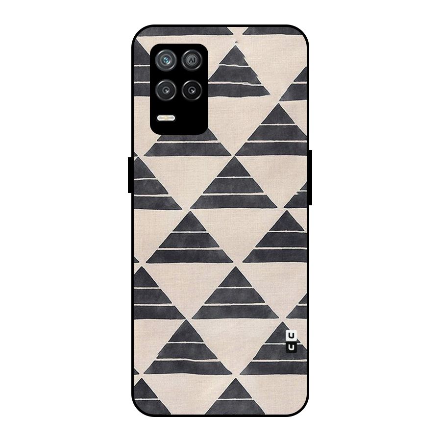 Black Slant Triangles Metal Back Case for Realme 8 5G