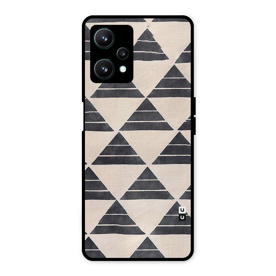 Black Slant Triangles Metal Back Case for Realme 9 Pro 5G
