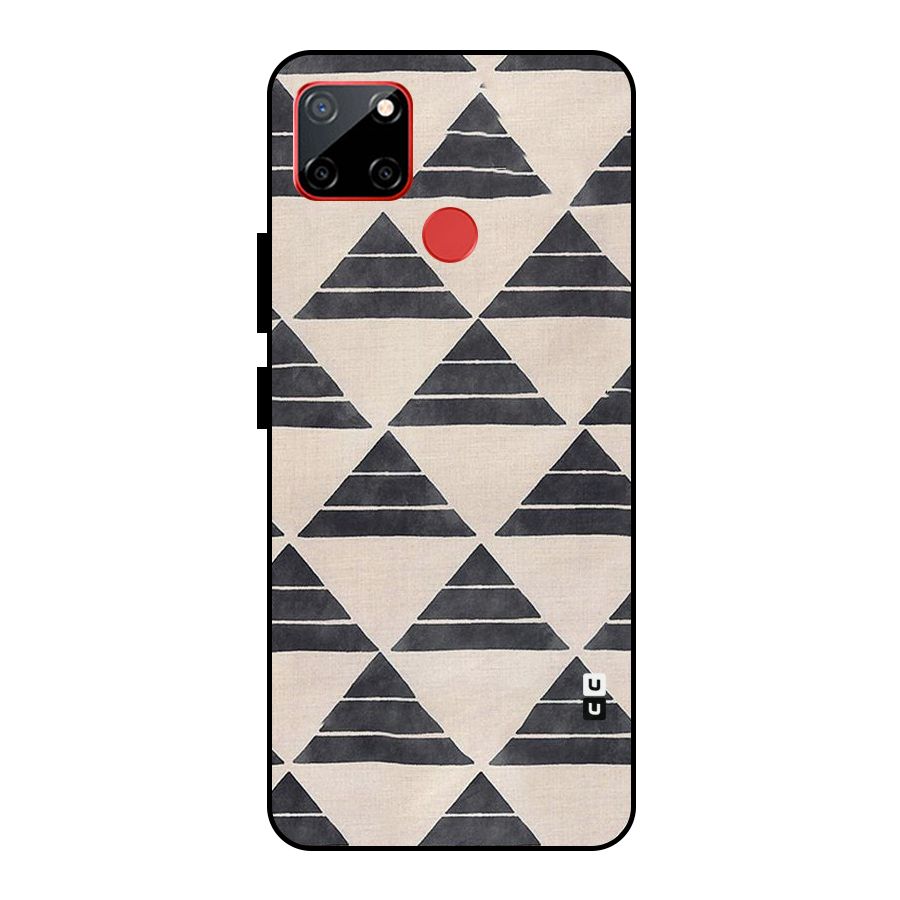 Black Slant Triangles Metal Back Case for Realme C12