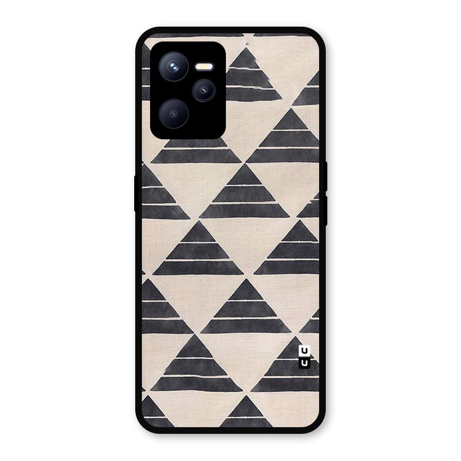 Black Slant Triangles Metal Back Case for Realme C35