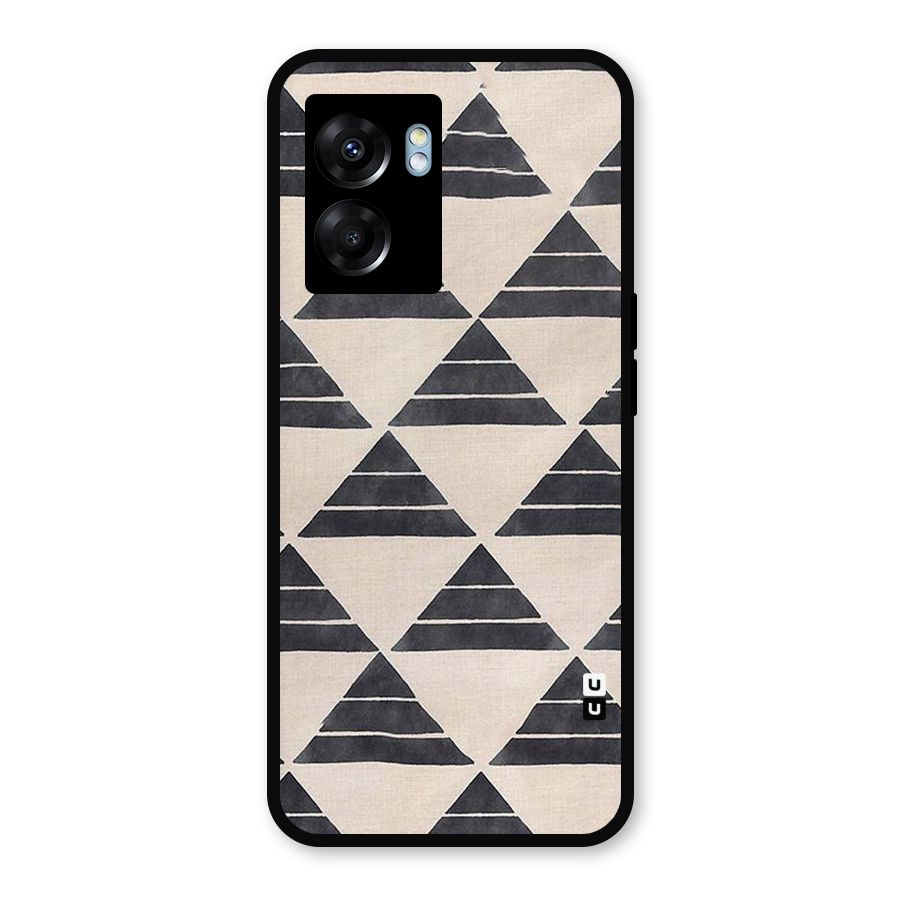 Black Slant Triangles Metal Back Case for Realme Narzo 50 5G