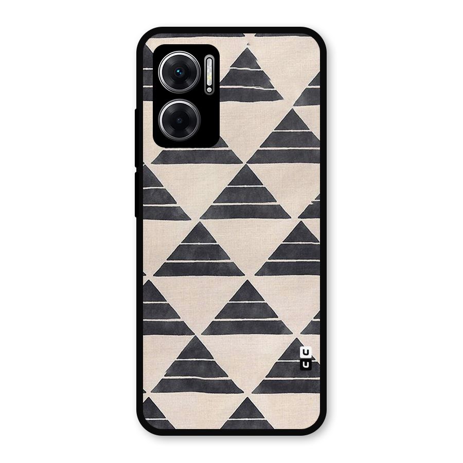 Black Slant Triangles Metal Back Case for Redmi 11 Prime 5G