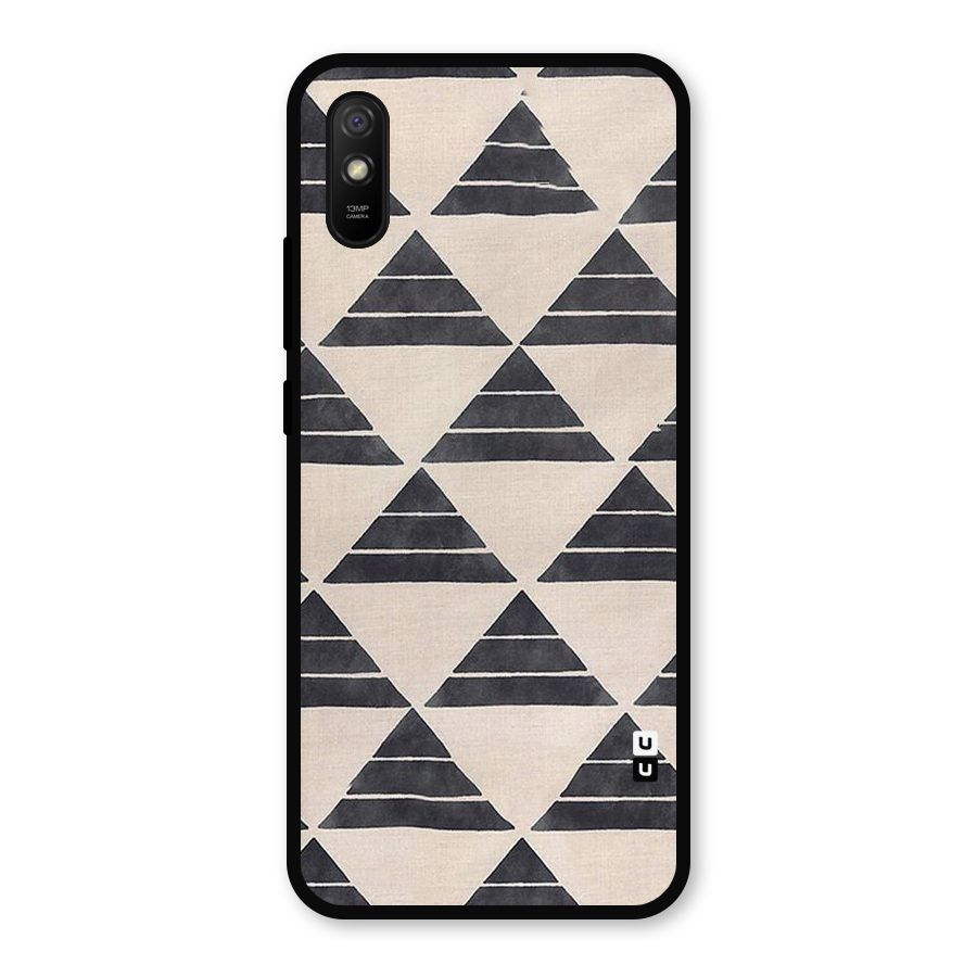 Black Slant Triangles Metal Back Case for Redmi 9i