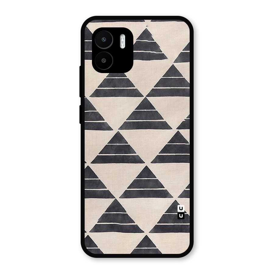 Black Slant Triangles Metal Back Case for Redmi A2